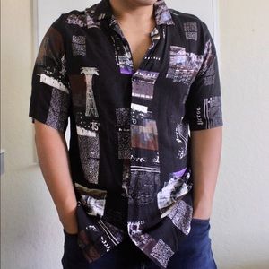 Reclaimed Vintage newspaper print shirt